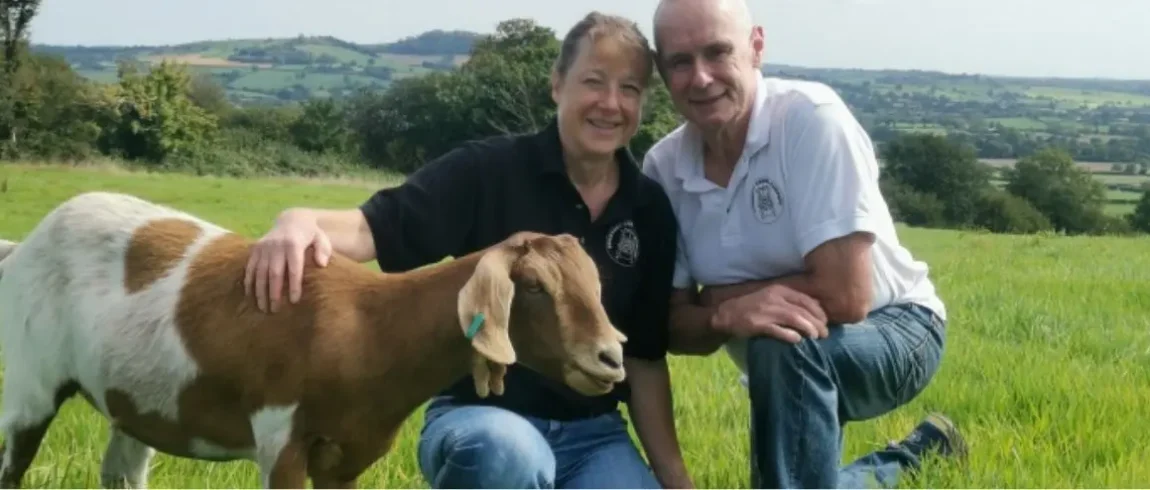 The somerset cheese company team and Betty the goat