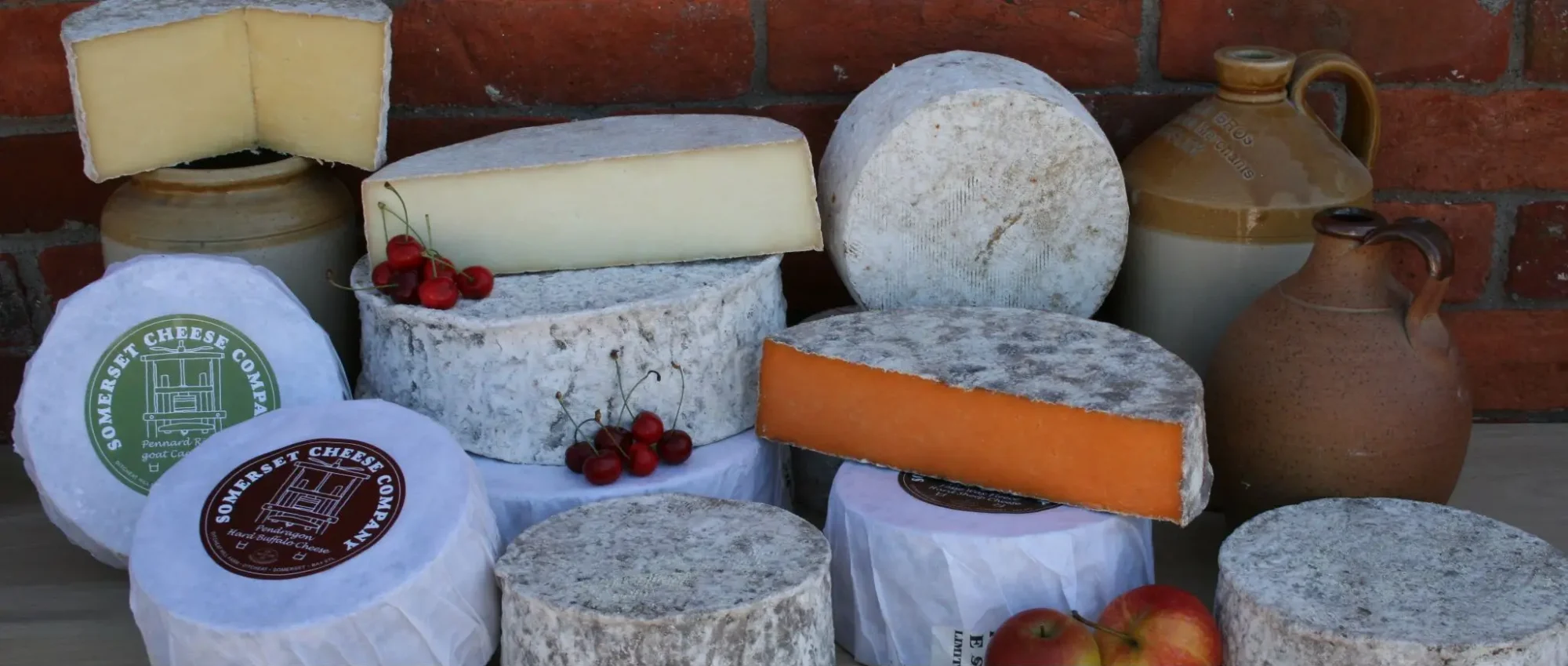 An assortment of cheeses from the Somerset Cheese Company